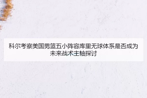 科尔考察美国男篮五小阵容库里无球体系是否成为未来战术主轴探讨